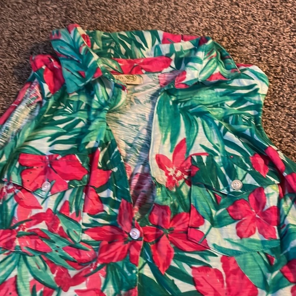 Hawaiian print sleeveless top Xl - Picture 2 of 4